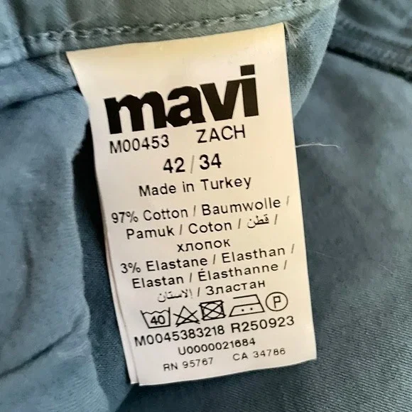 NEW Mavi Zach Straight Leg Mens Pants Size 42x34 Bluestone Twill - Picture 8 of 9